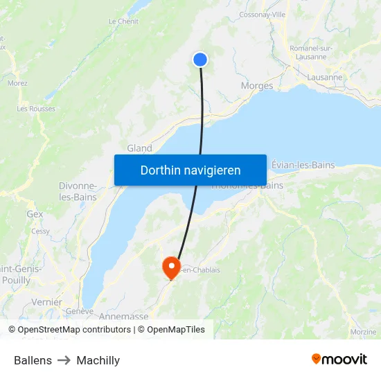 Ballens to Machilly map