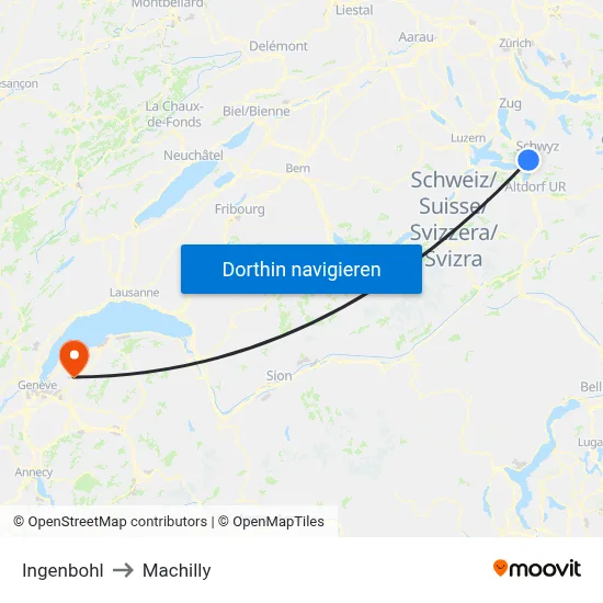 Ingenbohl to Machilly map
