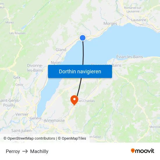 Perroy to Machilly map