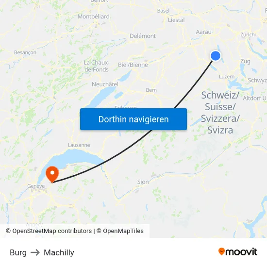 Burg to Machilly map