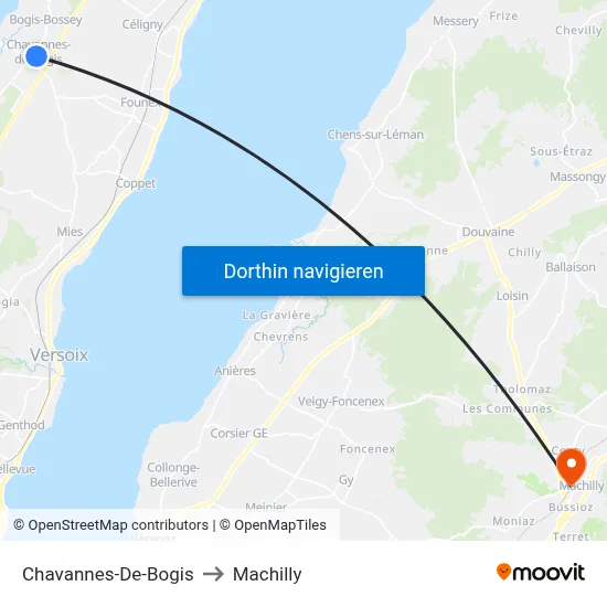 Chavannes-De-Bogis to Machilly map