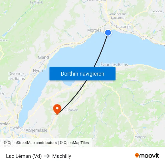 Lac Léman (Vd) to Machilly map