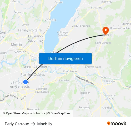 Perly-Certoux to Machilly map