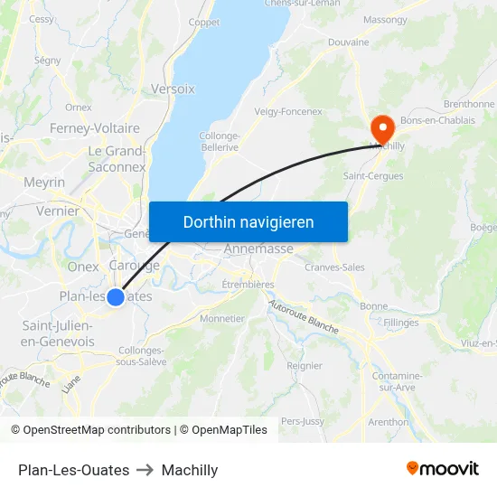 Plan-Les-Ouates to Machilly map