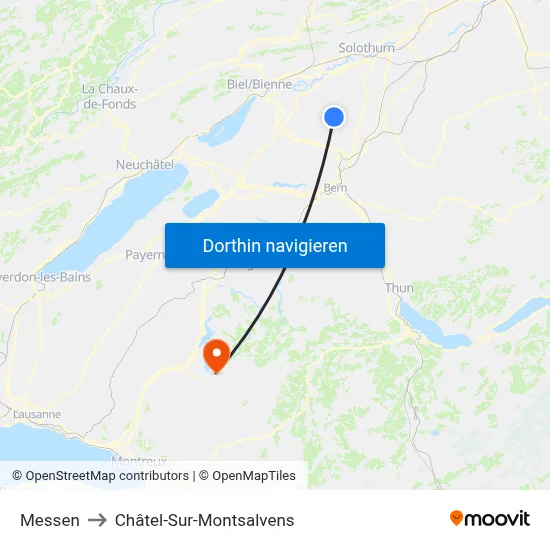 Messen to Châtel-Sur-Montsalvens map