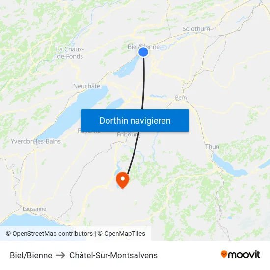 Biel/Bienne to Châtel-Sur-Montsalvens map