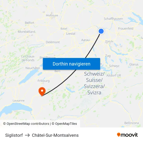 Siglistorf to Châtel-Sur-Montsalvens map