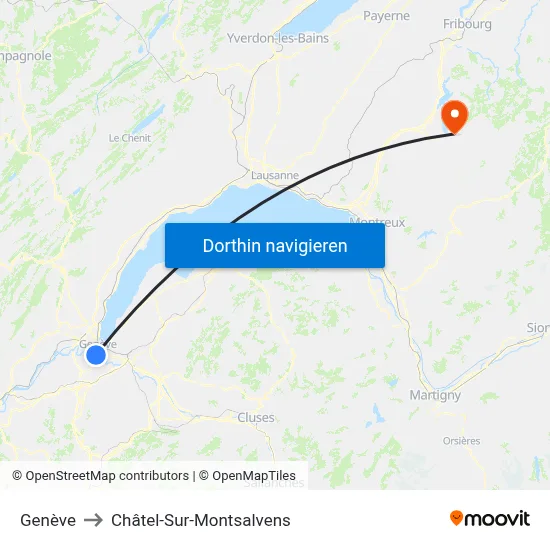 Genève to Châtel-Sur-Montsalvens map