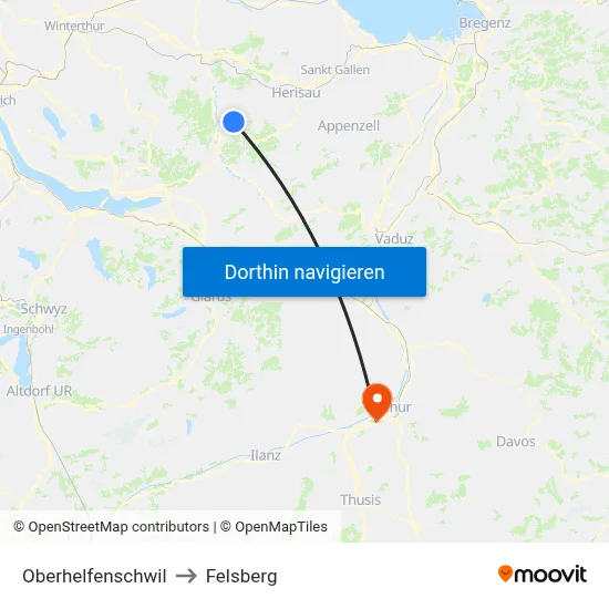 Oberhelfenschwil to Felsberg map