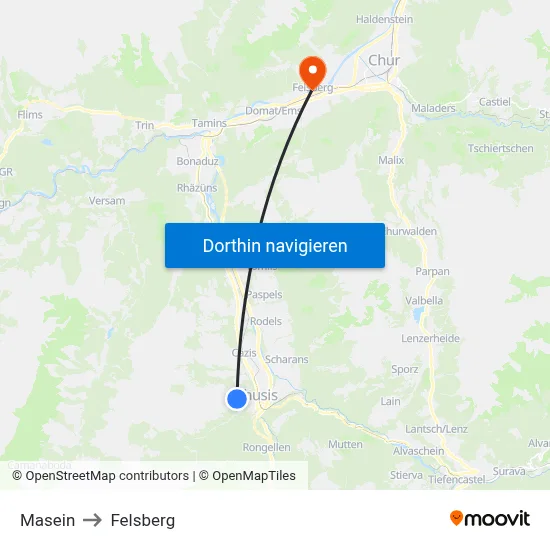 Masein to Felsberg map