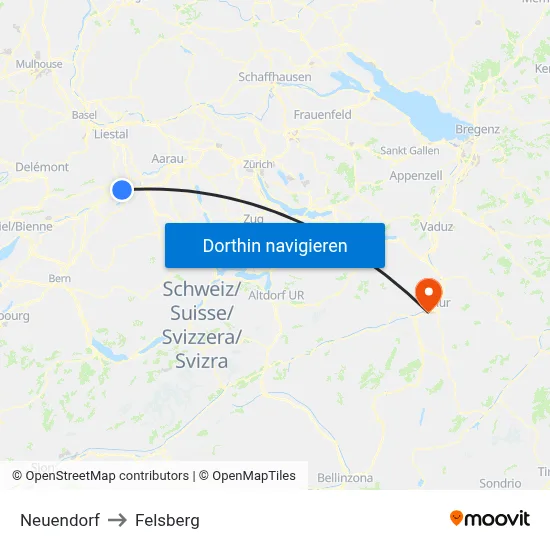 Neuendorf to Felsberg map