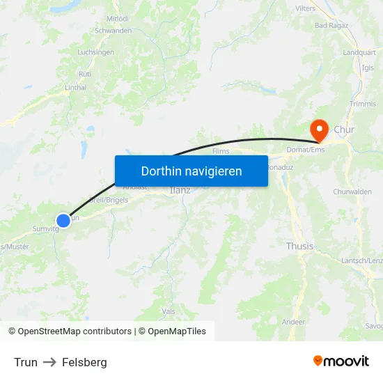 Trun to Felsberg map