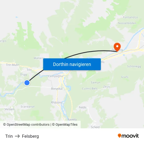 Trin to Felsberg map