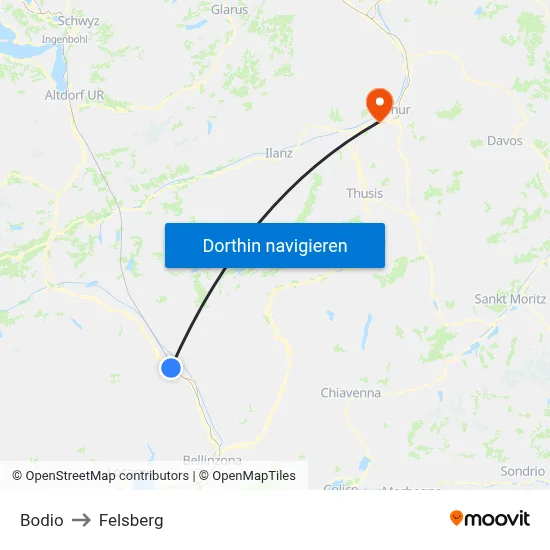Bodio to Felsberg map