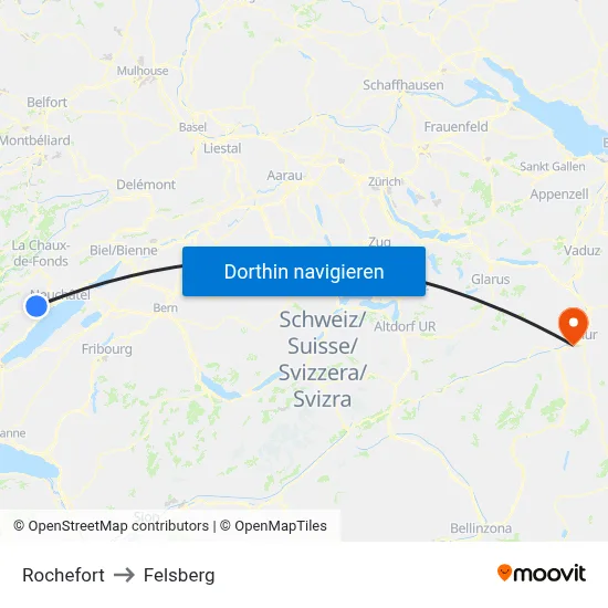 Rochefort to Felsberg map