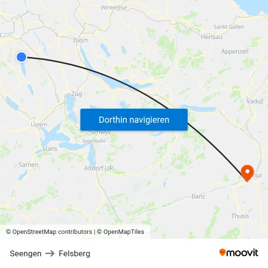 Seengen to Felsberg map