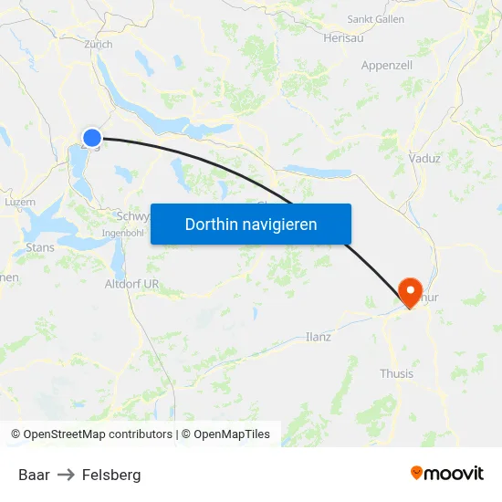 Baar to Felsberg map
