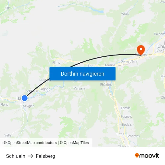 Schluein to Felsberg map