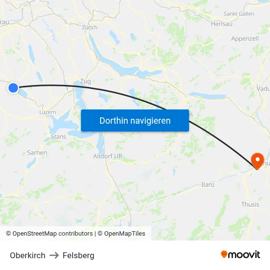 Oberkirch to Felsberg map