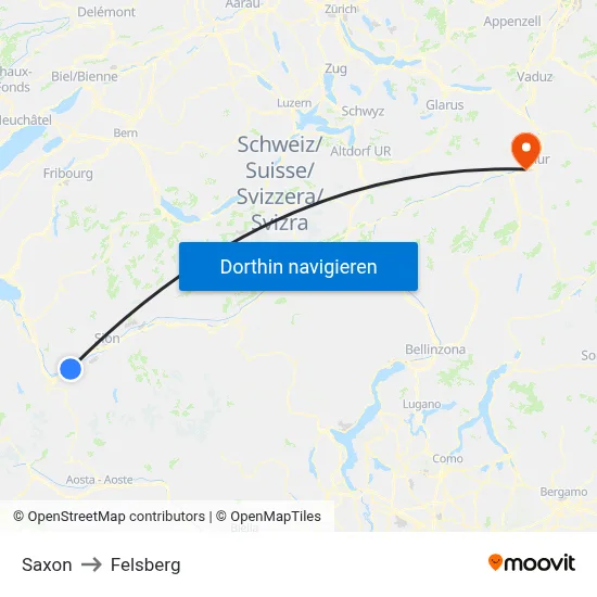 Saxon to Felsberg map