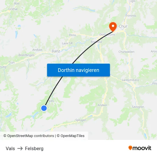 Vals to Felsberg map