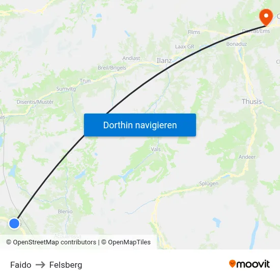 Faido to Felsberg map