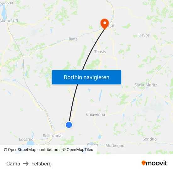 Cama to Felsberg map