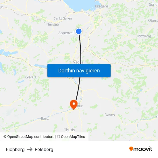 Eichberg to Felsberg map