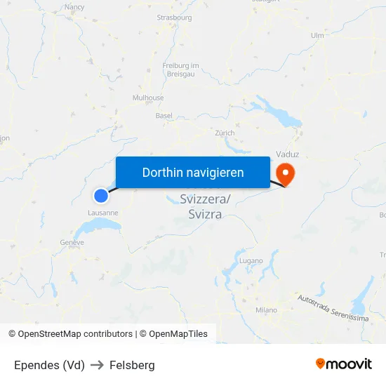 Ependes (Vd) to Felsberg map