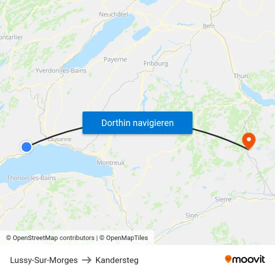 Lussy-Sur-Morges to Kandersteg map