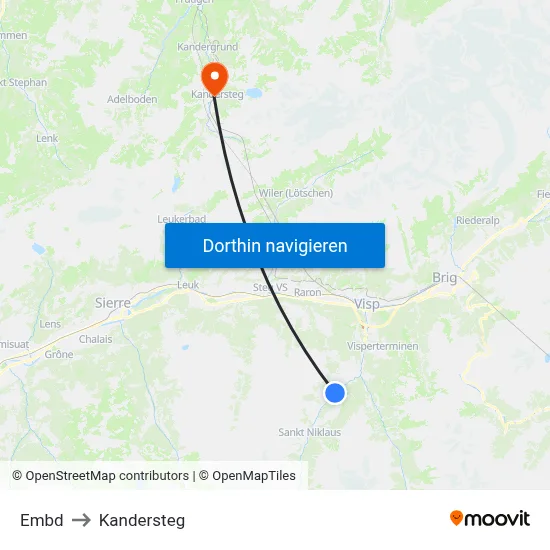 Embd to Kandersteg map
