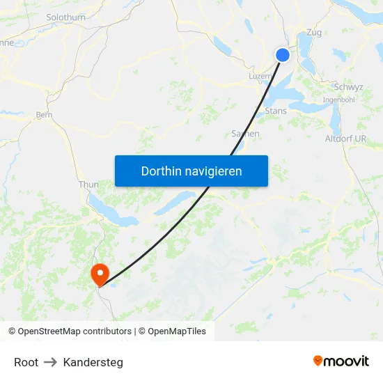 Root to Kandersteg map