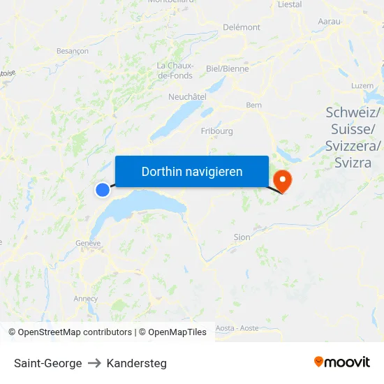 Saint-George to Kandersteg map