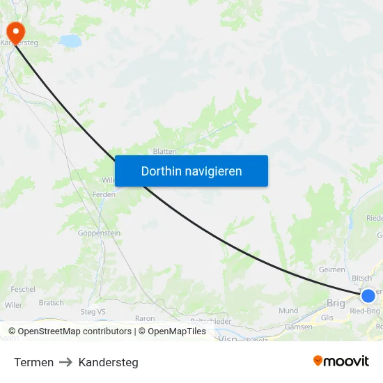 Termen to Kandersteg map
