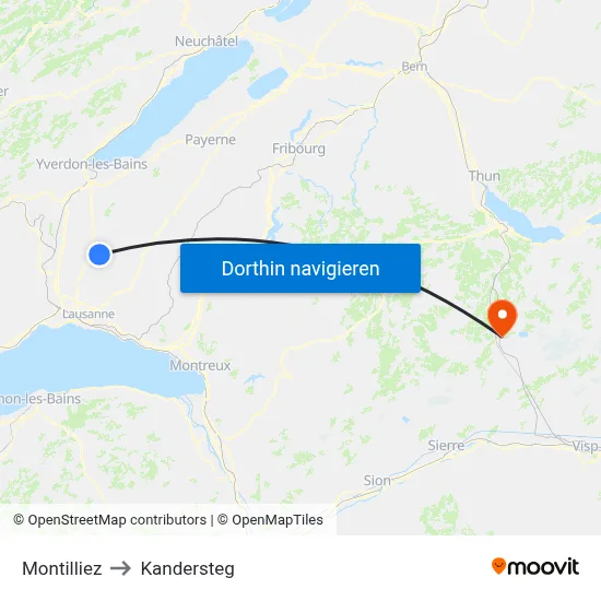 Montilliez to Kandersteg map