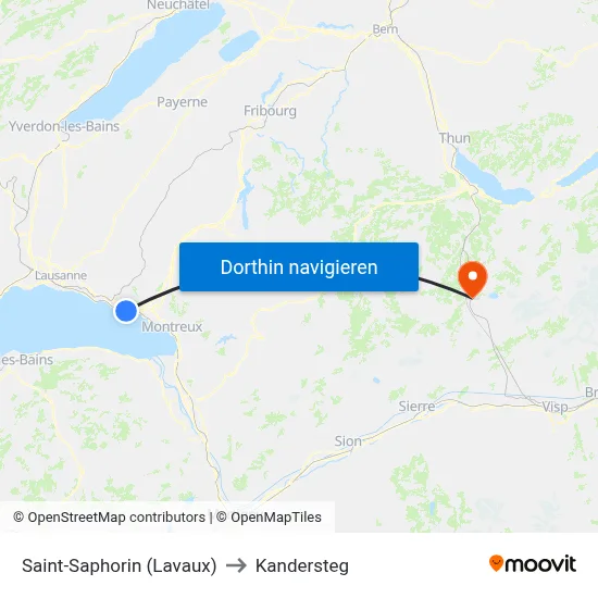 Saint-Saphorin (Lavaux) to Kandersteg map