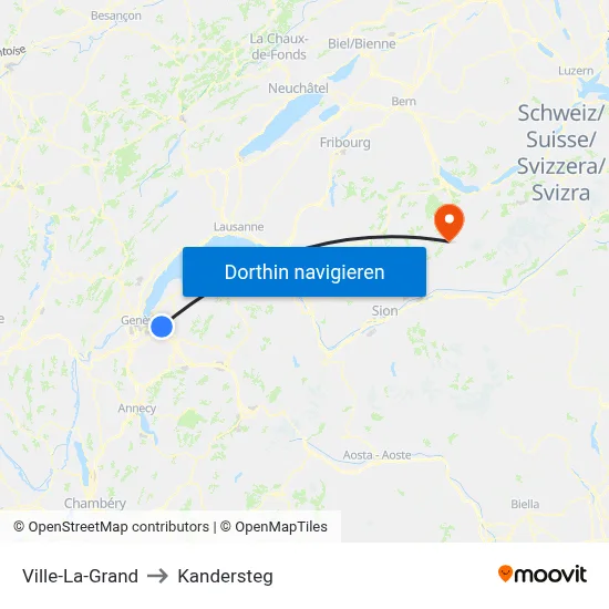 Ville-La-Grand to Kandersteg map