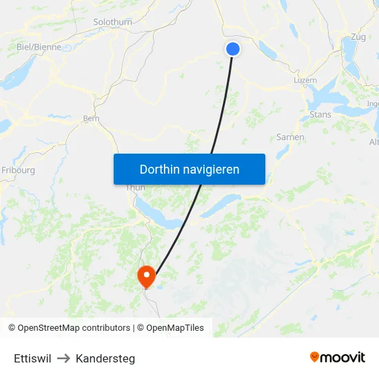 Ettiswil to Kandersteg map