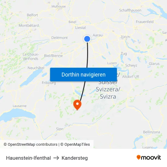 Hauenstein-Ifenthal to Kandersteg map