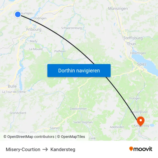 Misery-Courtion to Kandersteg map