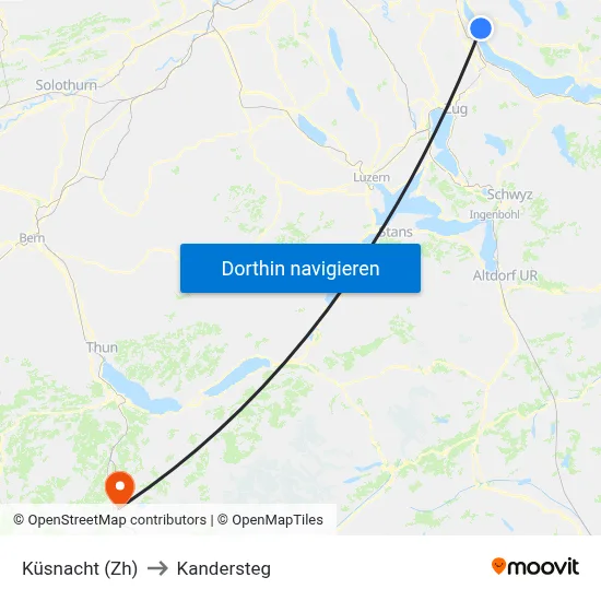 Küsnacht (Zh) to Kandersteg map