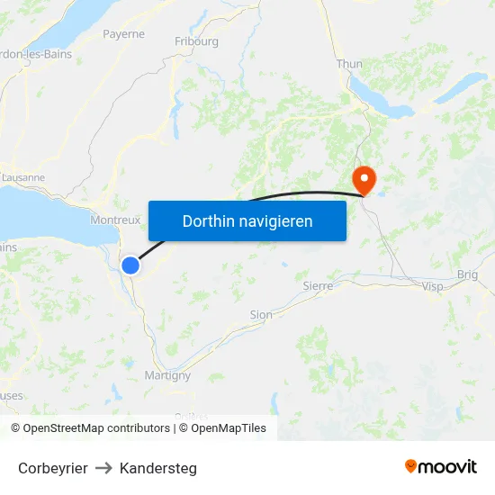 Corbeyrier to Kandersteg map