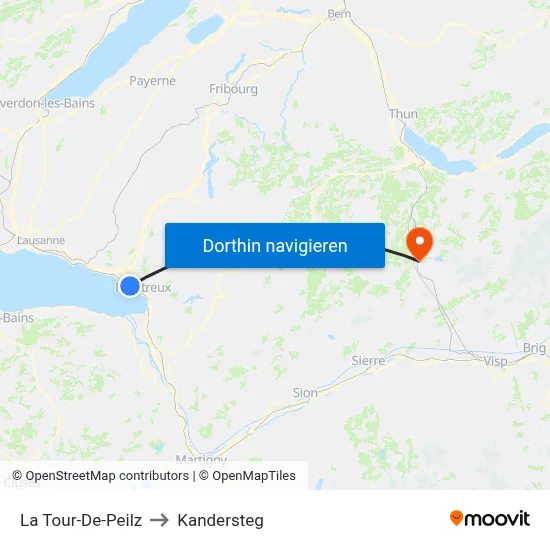 La Tour-De-Peilz to Kandersteg map