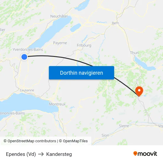 Ependes (Vd) to Kandersteg map