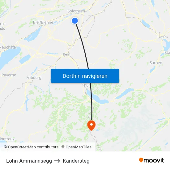 Lohn-Ammannsegg to Kandersteg map
