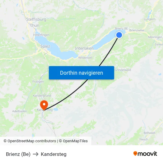 Brienz (Be) to Kandersteg map
