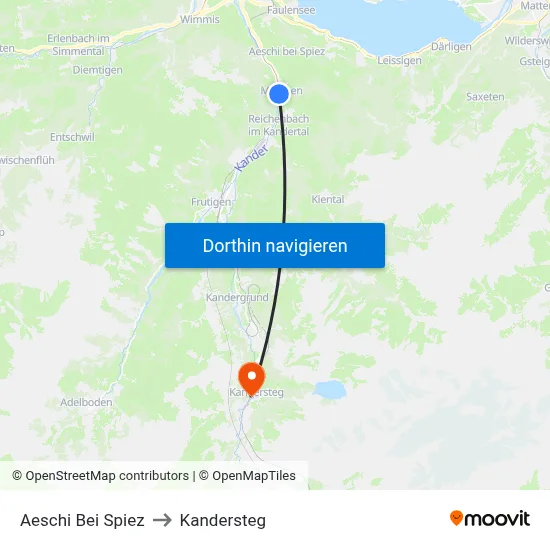 Aeschi Bei Spiez to Kandersteg map
