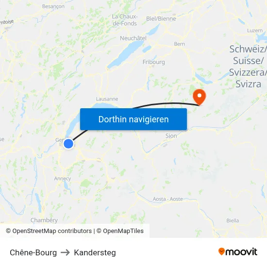 Chêne-Bourg to Kandersteg map