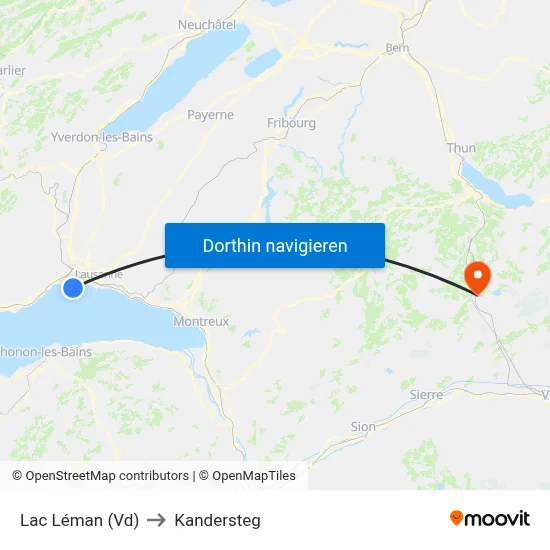 Lac Léman (Vd) to Kandersteg map