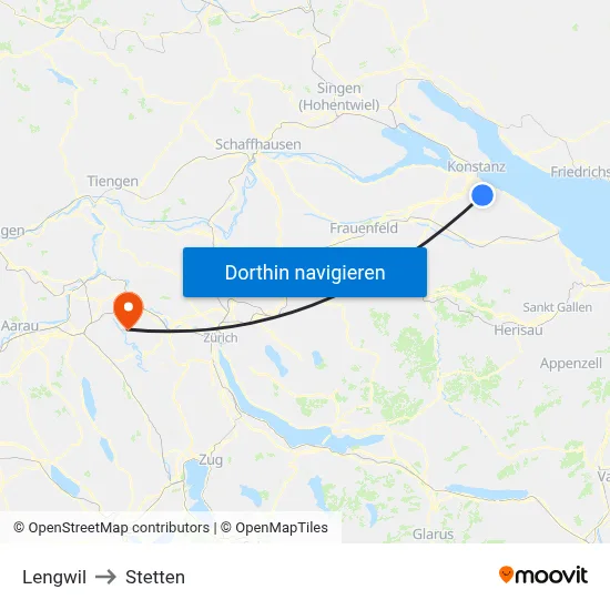 Lengwil to Stetten map